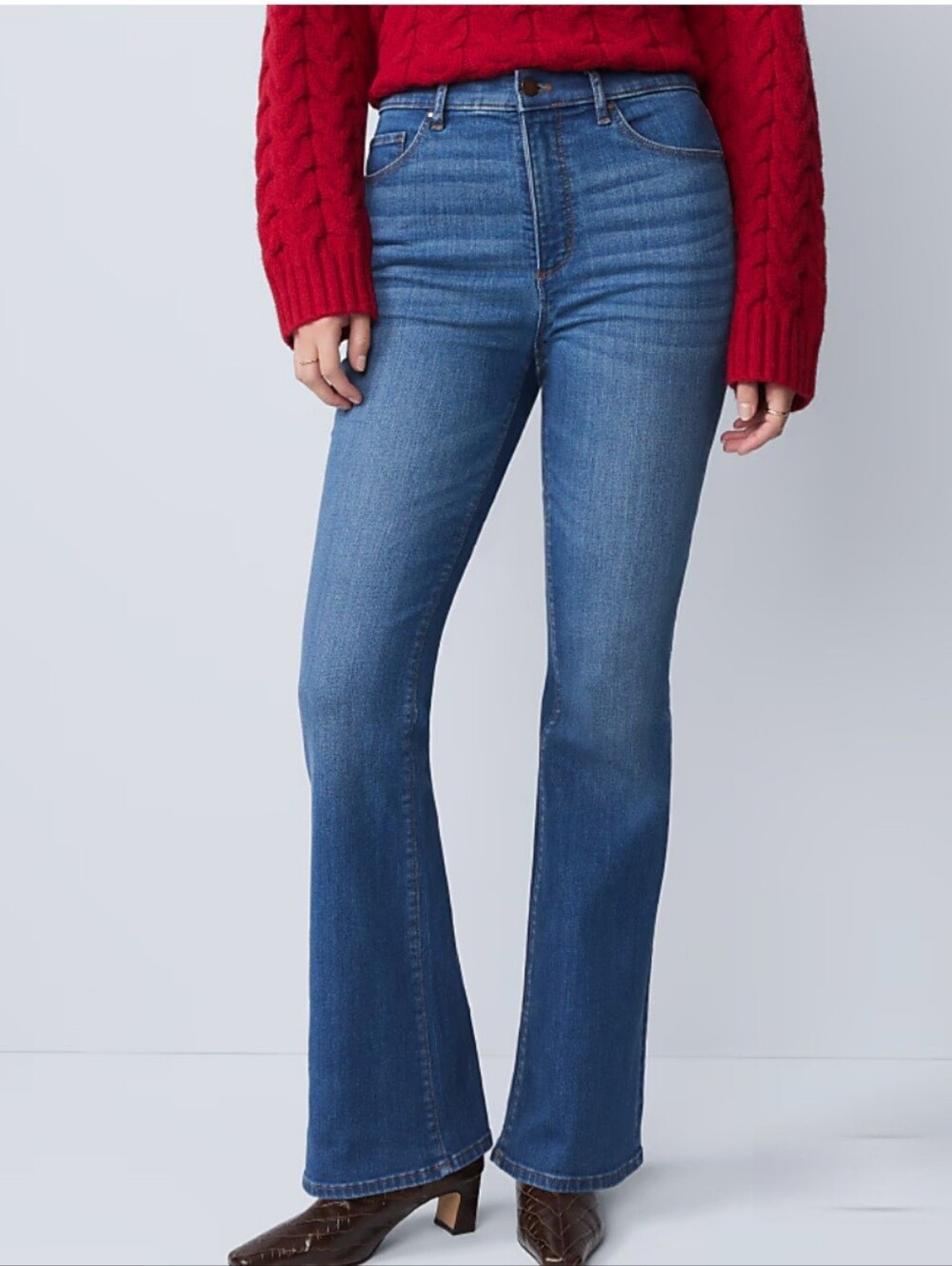 Ann Taylor Dark Blue Women's Curvy Fit Bootcut Jeans Sz 16 Denim Classic